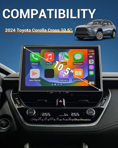 YEE PIN for 2024 Toyota Corolla Cross Hybrid/Passion X-Pack/Flame X-Pack Screen Protector 10.5 Inch Touch Screen Cover Guard Sensitive Ultra HD Clear Anti Scratch Smooth Touch Bubble-Free 2 Pack in Kuwait