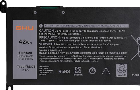 GHU YRDD6 1VX1H Battery 42 Wh for Dell Inspiron 13 3493 5480 15 3582 3583 3593 3584 Inspiron 15 5000 5582 5584 5593 5594 5598 5585 Vostro 3491 5481 5581 in Saudi Arabia