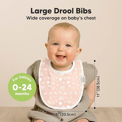 KeaBabies 8-Pack Baby Bibs for Girls & Boys and 8-Pack Baby Bandana Bibs, Baby Bibs - Teething Baby Bibs for Boy, Girl, Drool Bibs for Baby Girl, Baby Boy in Saudi Arabia