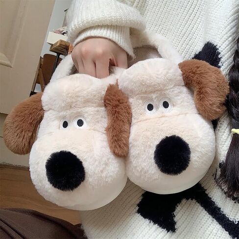 Women's Puppy Slippers - warm plush, cosy and skin-friendly. Non-slip and lightweight sole. in Saudi Arabia