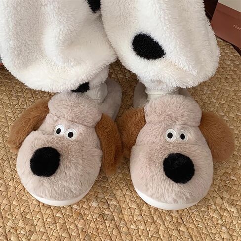 Women's Puppy Slippers - warm plush, cosy and skin-friendly. Non-slip and lightweight sole. in Saudi Arabia
