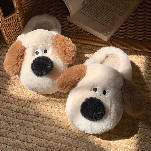 Women's Puppy Slippers - warm plush, cosy and skin-friendly. Non-slip and lightweight sole. in Saudi Arabia