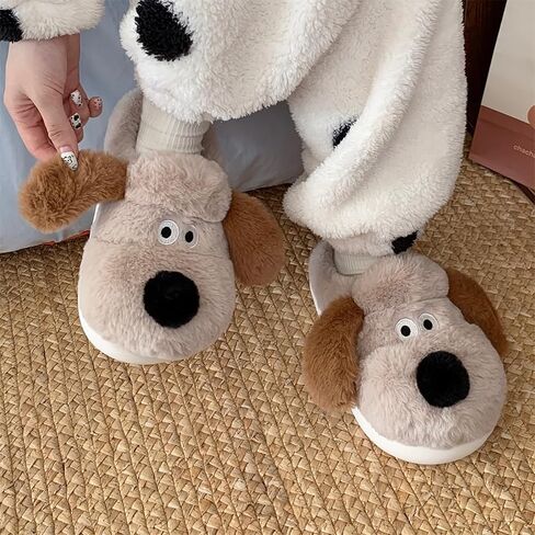 Women's Puppy Slippers - warm plush, cosy and skin-friendly. Non-slip and lightweight sole. in Saudi Arabia