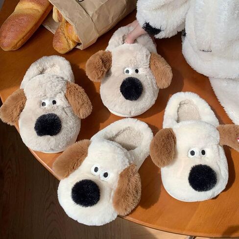 Women's Puppy Slippers - warm plush, cosy and skin-friendly. Non-slip and lightweight sole. in Saudi Arabia