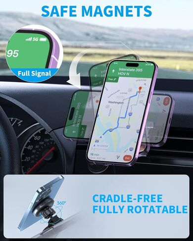 شاحن سيارة لاسلكي مغناطيسي، حامل هاتف خاص لسيارة Toyota Camry 2018-2020، شحن سريع بقدرة 15 وات كحد أقصى لسلسلة iPhone 15 14 13 12 متوافق مع حافظة MagSafe in Saudi Arabia