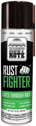 RustKote - Rust Kote - بخاخ مقاوم للصدأ، 15 أونصة، حماية من التآكل، معادل الملح، يرفع الرطوبة والزحف والمعاطف مع حماية المعدن من الصدأ. استخدام على السيارات والآلات والدراجات والمعدات in Kuwait