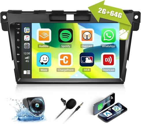 2G+64G Car Stereo Radio for Mazda CX7 2008-2012 Android 13 Radio with Wireless Carplay Android Auto 9" Touch Screen Bluetooth Car Radio with GPS Navigation HiFi WiFi FM Head Unit with Backup Camera in Saudi Arabia