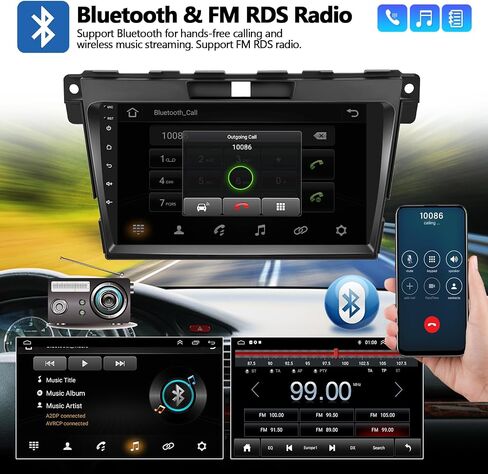 2G+64G Car Stereo Radio for Mazda CX7 2008-2012 Android 13 Radio with Wireless Carplay Android Auto 9" Touch Screen Bluetooth Car Radio with GPS Navigation HiFi WiFi FM Head Unit with Backup Camera in Saudi Arabia
