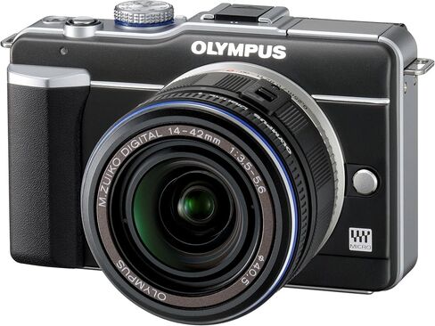 OM SYSTEM OLYMPUS PEN E-PL1 12.3MP Live MOS Micro Four Thirds كاميرا رقمية بدون مرآة مع عدسة تكبير رقمية Zuiko مقاس 14-42 مم f/3.5-5.6 (أسود) (متجدد) in Saudi Arabia