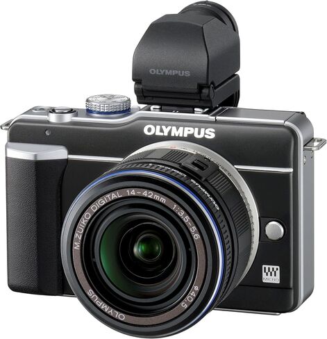 OM SYSTEM OLYMPUS PEN E-PL1 12.3MP Live MOS Micro Four Thirds كاميرا رقمية بدون مرآة مع عدسة تكبير رقمية Zuiko مقاس 14-42 مم f/3.5-5.6 (أسود) (متجدد) in Saudi Arabia