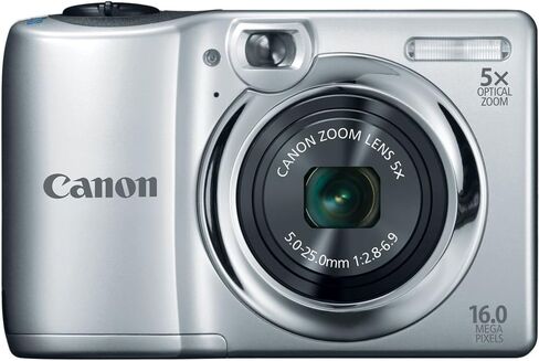 كاميرا Canon PowerShot A1300 16.0 ميجابكسل رقمية مع تكبير الصورة الرقمية 5x وعدسة واسعة الزاوية 28 مم وتسجيل فيديو عالي الدقة 720 بكسل (فضي) (متجدد) in Saudi Arabia