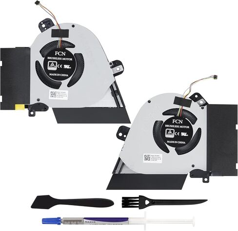 مروحة تبريد وحدة المعالجة المركزية + وحدة معالجة الرسومات الجرافيكية المحدثة LXun متوافقة مع ASUS ROG GX502 GX502G GX502GW GX502GV GU502 GU502DU GU502GU GU502GV GU502GW DFS200912210T FMJC FLGN DFSCK221051821 FMJD FL6H Fan، مجموعة أدوات احترافية in Kuwait