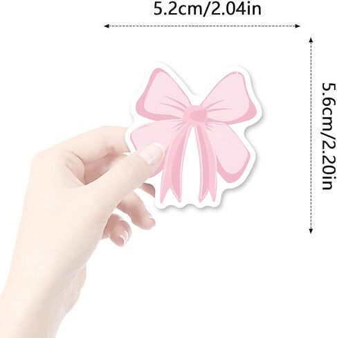 220Pcs Pink Coquette Bows Stickers, Coquette Aesthetic Sticker Decal for Bow Party Decor Decorations Favors Supplies Waterproof Vinyl for Laptop Water Bottle Envelopes for Kids Adults Girls Women in Saudi Arabia