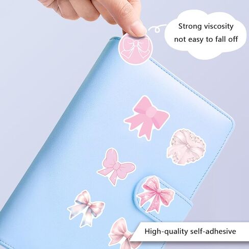 220Pcs Pink Coquette Bows Stickers, Coquette Aesthetic Sticker Decal for Bow Party Decor Decorations Favors Supplies Waterproof Vinyl for Laptop Water Bottle Envelopes for Kids Adults Girls Women in Saudi Arabia