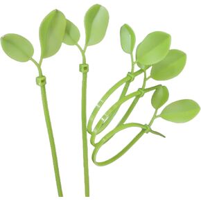 100 Pcs/Set Cable Ties Green Leaves Zip Ties,Self-locking Nylon Tie Wraps Cord Management Ties Wire Ties for Home Office Garden Zip Ties Heavy Duty