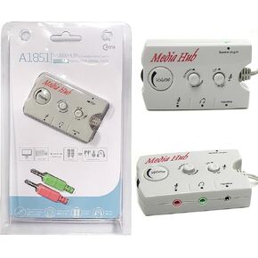 Media Hub Stereo Switch Microphone Audio MP3 PC Speaker Headset Switching Hub 3.5mm Port Volume Control A1851