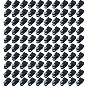 TAODAN 100PCS 3/8 Inch Cable Ties Black Nylon R Type Cable Clamps Cable Fastening Clip with Screw for Wire Management