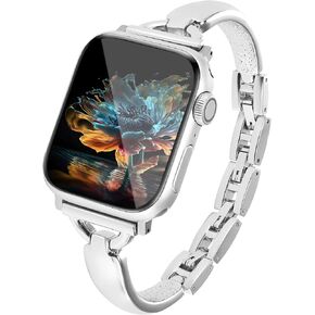Compatible with Apple Watch Band 38mm 40mm 41mm 42mm 44mm 45mm 49mm for Women, Dressy Replacement Bracelet Wristband iWatch Strap for Apple Watch Series Ultra SE Series 9/8/7/6/5/4/3/2/1 Women Girl