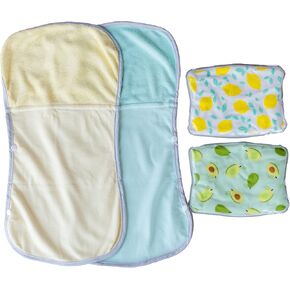 Lullaby Soothe My Baby - 100% Cotton Burp Cloths with Hot Cold Therapy Clay Pack Inserts - Natural Rescue for Fever, Teething Pain, Colic & Gas