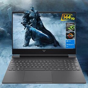 HP Victus 15.6 Ryzen 5 RTX 4050 Premium Gaming Laptop, 15.6" FHD 144Hz, AMD Ryzen 5 8645HS (Beats Intel i7-1355U & Intel i5-14400F), NVIDIA GeForce RTX 4050, 64GB DDR5 RAM, 2TB SSD, Backlit KB, W11P