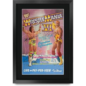 HWC Trading Wrestlemania 19 16 × 12 بوصة هدايا مؤطرة مطبوعة صورة توقيع موقعة لمحبي تذكارات WWE & WWF - 16 × 12 بوصة مؤطرة