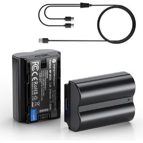 FirstPower NP-W235 2400mAh Battery, 2-Pack Replacement Battery with USB-C Fast Charging Port Compatible with Fujifilm X-T5, X-T4, VG-XT4, X-H2S, X-H2, GFX50S II, GFX100S, GFX100II, X-S20 Camera