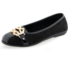 Aerosoles Women's Big Bet Flat Heel, Black Faux Suede, 9