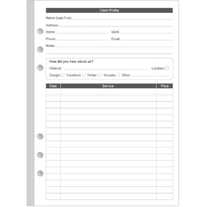 (2-Pack) A5 Stylist Binder Insert Cards - 3-Hole Client Profile Cards for Hair Stylist, Salon, Spa, Hairdresser, 200 Sheets/400 Pages Business Data Client Cards, 5.8''×8.3''