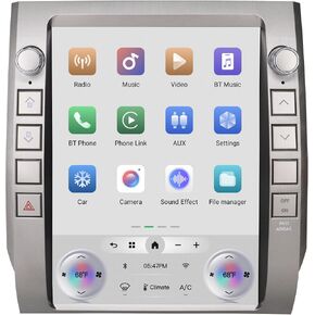 راديو السيارة Cidava T-Style، ستيريو CarPlay لسيارة Toyota Tundra 2014-2021، 12.1 بوصة وحدة رأس Android تدعم تشغيل السيارة السلكية واللاسلكية/Android Auto، راديو AM/FM، كاميرا احتياطية