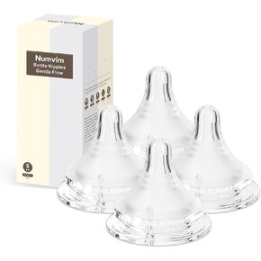 Silicone Bottle Nipple with Latch-On Point, Gentle Flow, Natural Feel (1m+, S, 4 Counts) in Kuwait