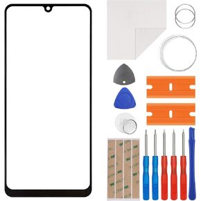 Front Glass Outer Screen Lens Replacement Compatible with Samsung Galaxy A31 SM-A315F/DS 6.4 inch with Tools(No Display and Touch digitizer)