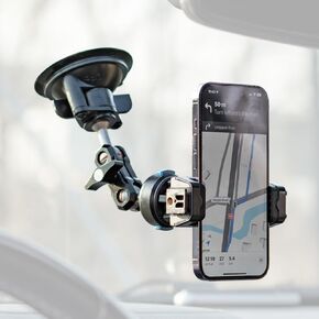 Strong Metal Phone Suction Mount for Windshield/Window, Car Phone Holder Mount Compatible with iPhone 15/14/13 Pro Max, Samsung, Google, LG and More