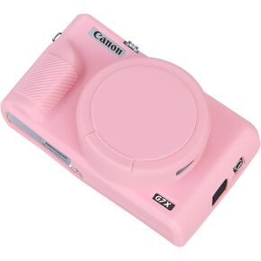 BOVKE Silicone Camera Case for Canon Powershot G7 X Mark III Digital Camera, G7 X Mark iii Camera Soft Case Cover Mark iii Rubber Camera Sleeve with Removable Lens Cover, Black