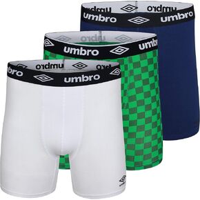 Umbro Mens Boxer Briefs Breathable Cotton Underwear for Men - 6 Pack Cotton Stretch Mens Underwear (Medium, Lime/Teal/Blue)