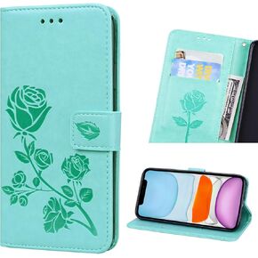 حافظة محفظة NB iPhone 11 للنساء، حافظة محفظة iPhone 11 جلدية زهرية مع مسند حامل للبطاقات وغطاء قلاب مغناطيسي للإغلاق متوافق مع iPhone 11 6.1 بوصة (زهري-أحمر) in Kuwait