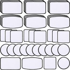 40 PCs Sublimation Blanks Patches - Large Iron-on Patch with Black Border - Exquisite Fabric Patches for DIY Hats Backpack T-Shirt Project (Mixed)