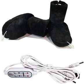 Winter Warm USB Heated Booties Electric Heating Foot Warmer Slippers High Ankle Snow Boots Non-Slip Indoor House Shoes