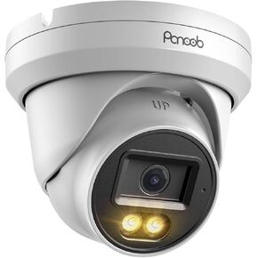 4K PoE IP Dome Camera Outdoor, 8MP Wired Turret Camera, AI Human Vehicle Detection, Built-in Mic, IP67 2.8mm Lens, 100ft Smart Dual Lights Full Color Night Vision, PD93BA1-8MD