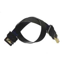 Short Flat Slim Thin Small HDMI FPV HDMI Cable Micro HDMI 90 degree angled male to Micro HDMI straight male for brushless gimbal handhold gimbal dsrl FPV Dji drone Black 15CM