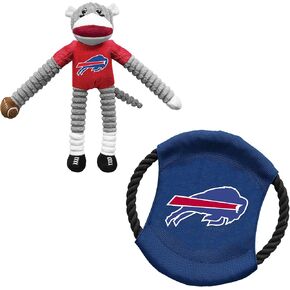 مجموعة ألعاب الحيوانات الأليفة من Littlearth NFL Dallas Cowboys Sock Monkey and Flying Disc، لون الفريق، (3C00932-COWB)