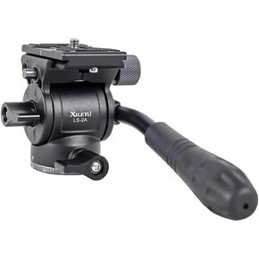 Mini Metal Hydraulic Damping Tripod Head with Handle and Arca-Type Quick Release Universal for Mirrorless DSLR Cameras and Smartphones 360° Panorama Shooting 3kg Load Capacity