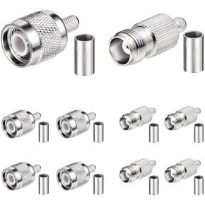 Superbat TNC Crimp Connectors Kit TNC Male + TNC Female Crimp Solder Connector Kit for RG58 RG303 RG141 RG142 RG400 LMR195 Low Loss Coax Cable(10 Pack in Total) in Saudi Arabia