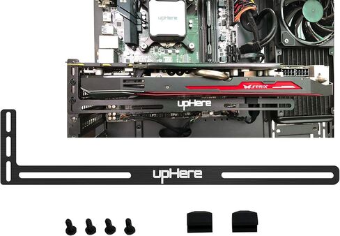 upHere Graphics Card GPU Brace Support Video Card Sag Holder/Holster Bracket, Anodized Aerospace Aluminum, Single or Dual Slot Cards (Black),GL05(not Support 3080 ti) in Saudi Arabia