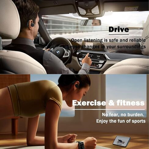 Open Ear Headphones Wireless Bluetooth Air Bone Conduction Headphones Head Set Bluetooth Open Ear Bone Conduction Earbuds Headset Conducting Earphones Wireless Over The Ear Earbuds with Earhooks in Saudi Arabia