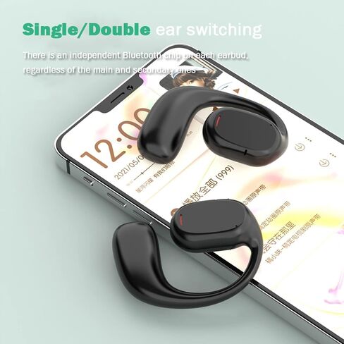 Open Ear Headphones Wireless Bluetooth Air Bone Conduction Headphones Head Set Bluetooth Open Ear Bone Conduction Earbuds Headset Conducting Earphones Wireless Over The Ear Earbuds with Earhooks in Saudi Arabia