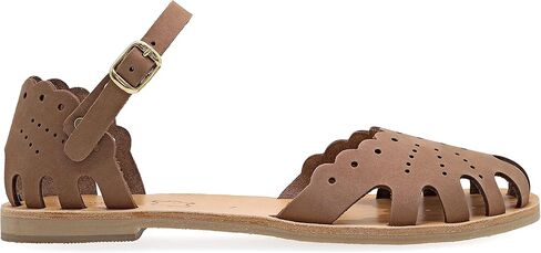 صنادل إيمانويلا على الطراز اليوناني القديم، صنادل مسطحة مصنوعة يدويًا من الجلد مغلقة من الأمام، صنادل عالية الجودة قابلة للتعديل، أحذية صيفية بحزام الكاحل للنساء، صنادل بوهو شيك في قفص in Kuwait