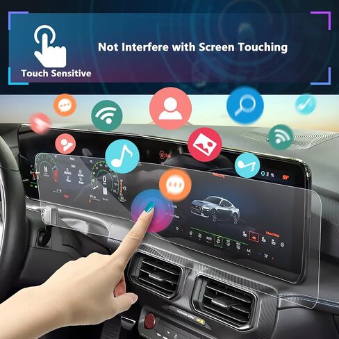 SXCY for 2024 2025 Ford Mustang Accessories 2024 2025 Mustang Touch Screen Protector GPS Navigation Instrument Screen [2PCS All-one Nano Protector] in Saudi Arabia