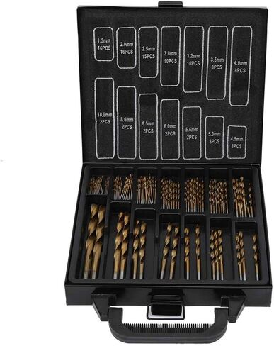 Drill Bit, Drill Bit Set, 99Pcs HSS Titaniums Coated Twists Spiral Drill Bit Set, Hand Electric Drill Round Shank Bit for Metal, Boring Bits in Saudi Arabia