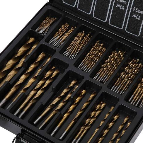 Drill Bit, Drill Bit Set, 99Pcs HSS Titaniums Coated Twists Spiral Drill Bit Set, Hand Electric Drill Round Shank Bit for Metal, Boring Bits in Saudi Arabia