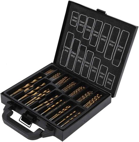 Drill Bit, Drill Bit Set, 99Pcs HSS Titaniums Coated Twists Spiral Drill Bit Set, Hand Electric Drill Round Shank Bit for Metal, Boring Bits in Saudi Arabia